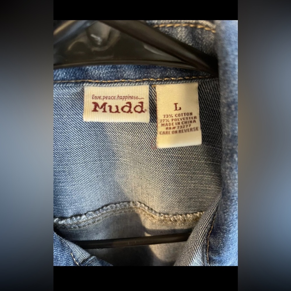 Mudd Blue Jean Jacket Juniors L - Picture 5 of 7